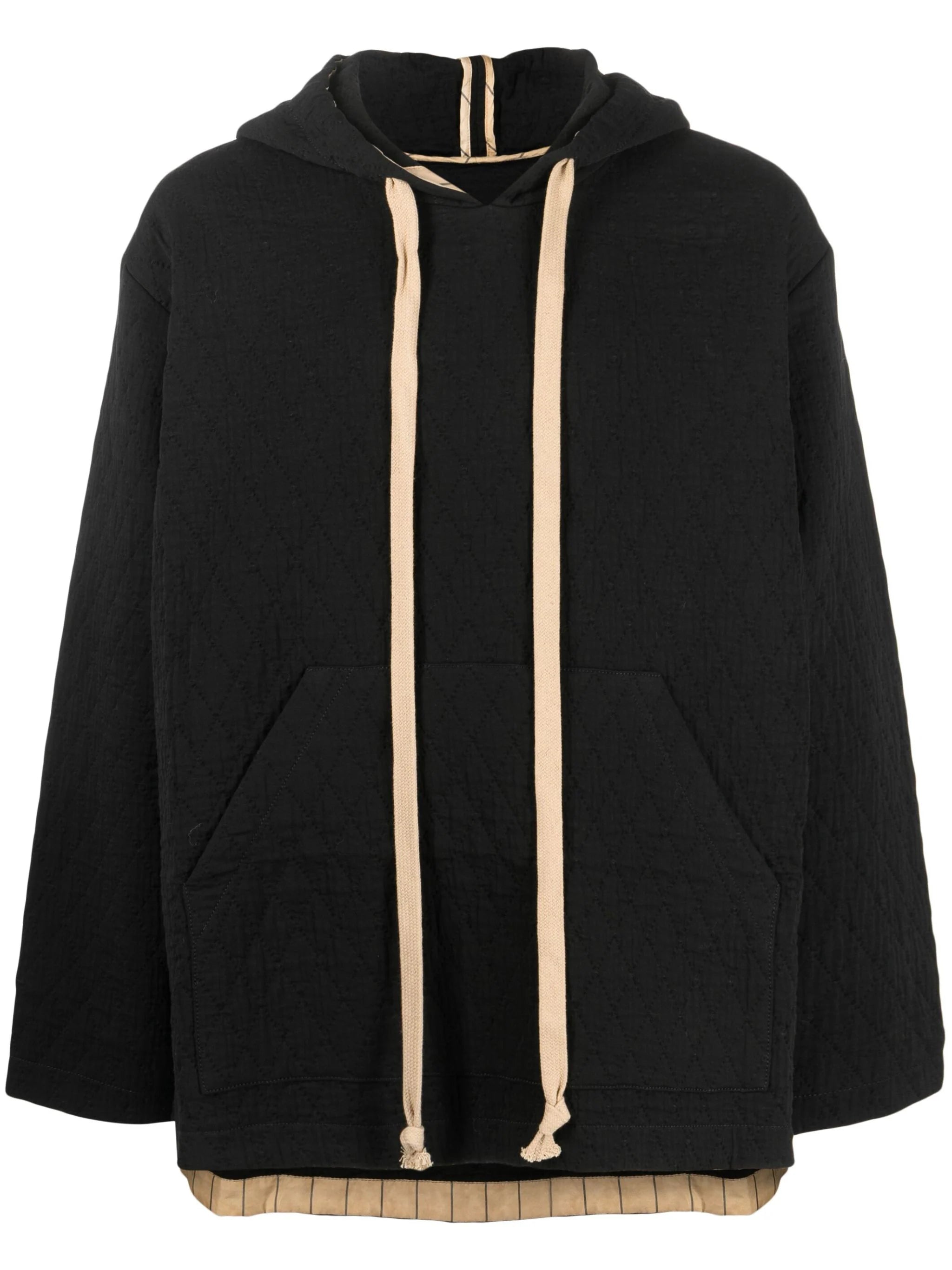 Warm And Comfortable Quilted Drawstring Hoodie