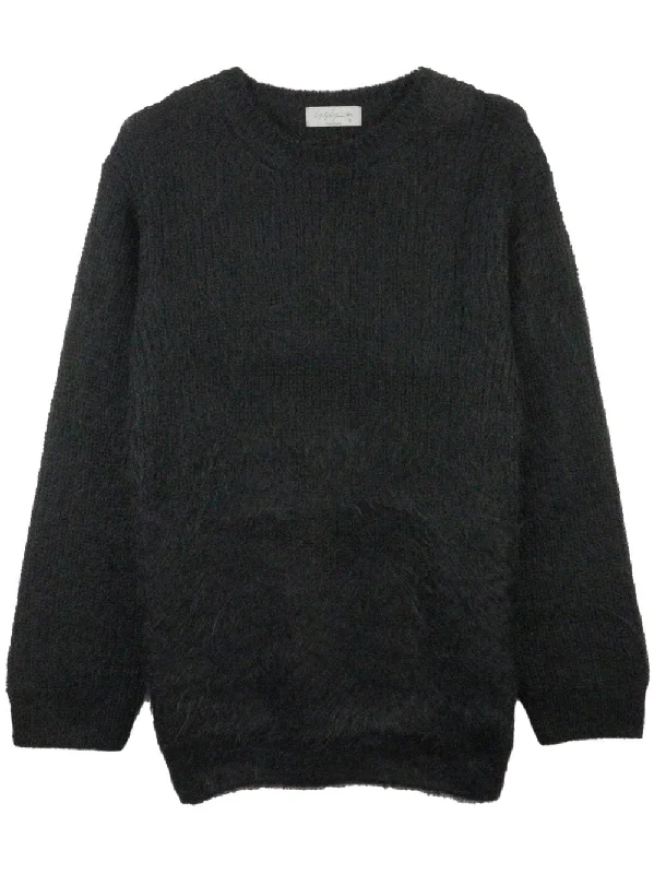 Relaxed Style Crew-Neck Brushed Jumper