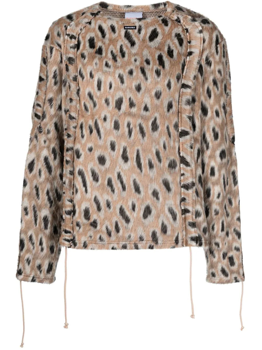 Noble And Elegant Leopard-Print Brushed-Finish Jumper