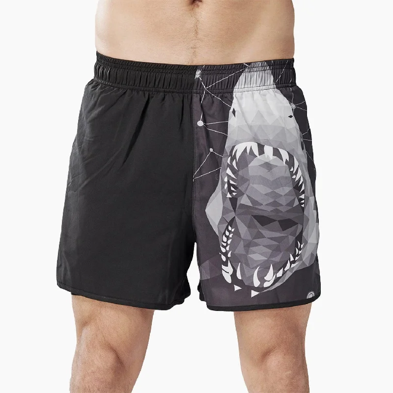 Cozy Vibes Classic UPF50+ Mens 2 in 1 Compression Shorts - Shark Style