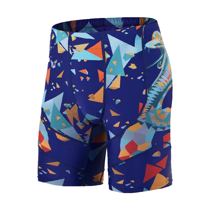 Fashion Touch Classic UPF50+ Mens Jammer & Compression Shorts Base Layers - Blue Snake Style Fashion Touch Classic UPF50+ Mens Jammer & Compression Shorts Base Layers - Blue Snake Style