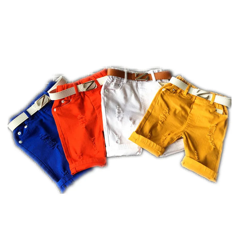 Casual Chic arrival Summer style Children kids boys Belt shorts baby boy ripped shorts Kids shorts boys girls TN103