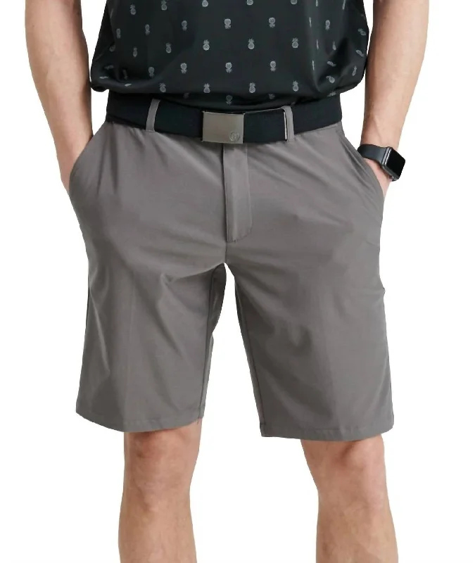 Celebrity Style Men Mellion 4 Ways Stretch Shorts In Dark Grey