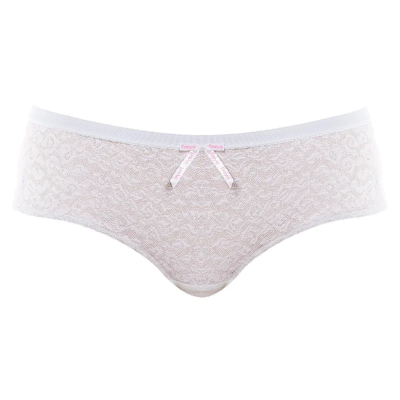 Lounge Wear Fancies White Hipster Short - Freya