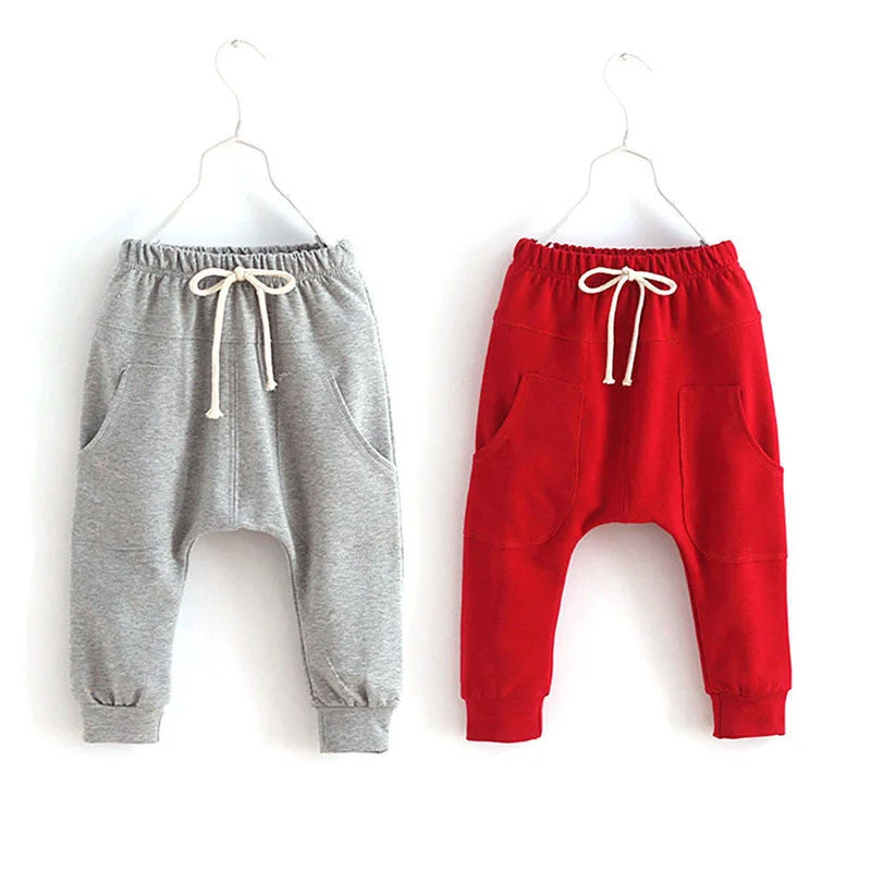 Comfortable Wear Toddler Child Jersey Harem Pants Baby Boy Bottoms Girl Elastic Trousers 2-7Y