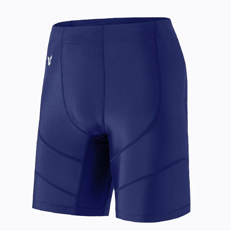 Timeless Comfort Classic UPF50+ Mens Jammer & Compression Shorts Base Layers  - Blue