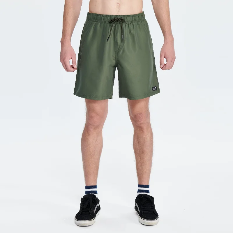 Fashion Must-have Essential Amph Mountain & Sea Volley Shorts 17" - Army Green
