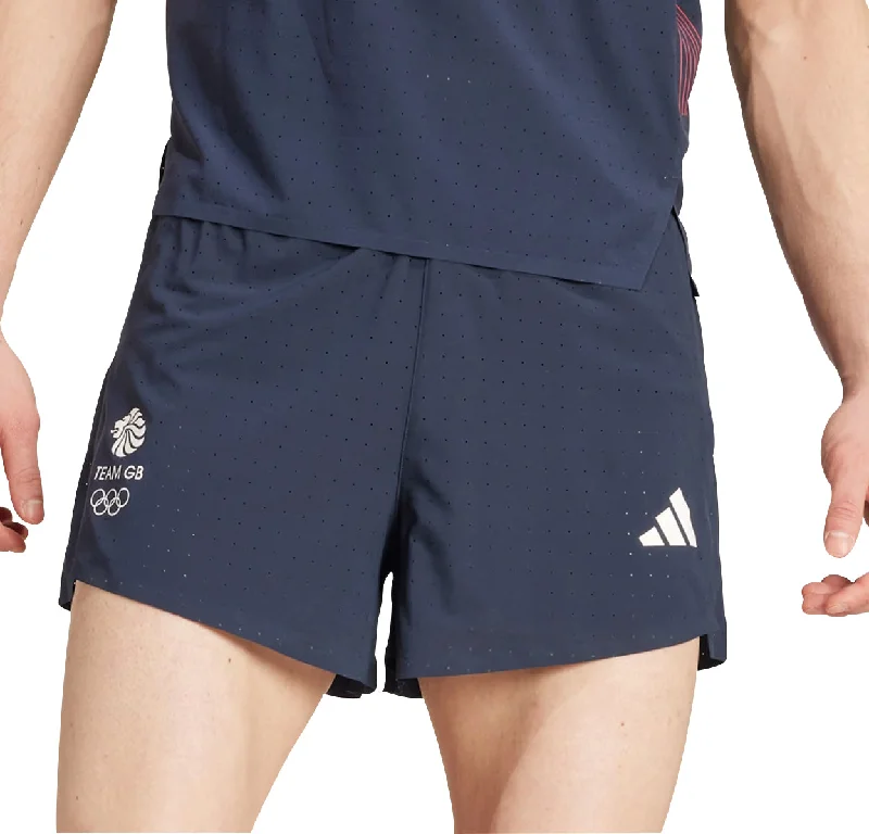Chic Comfort Wear adidas Adizero Team GB Mens Split Running Shorts - Blue