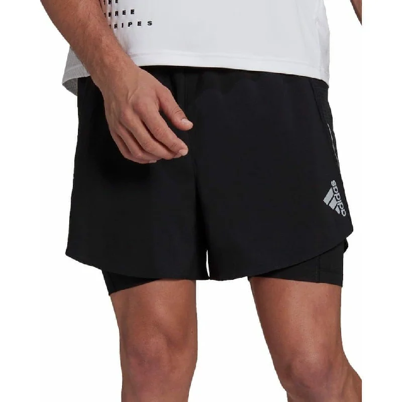 Smart Comfort Wear adidas Designed 4 Run Mens 2 In 1 Running Shorts - Black