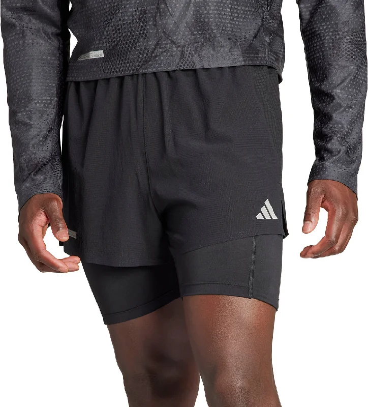 End Of The Year adidas Ultimate 2 In 1 Mens Running Shorts - Black