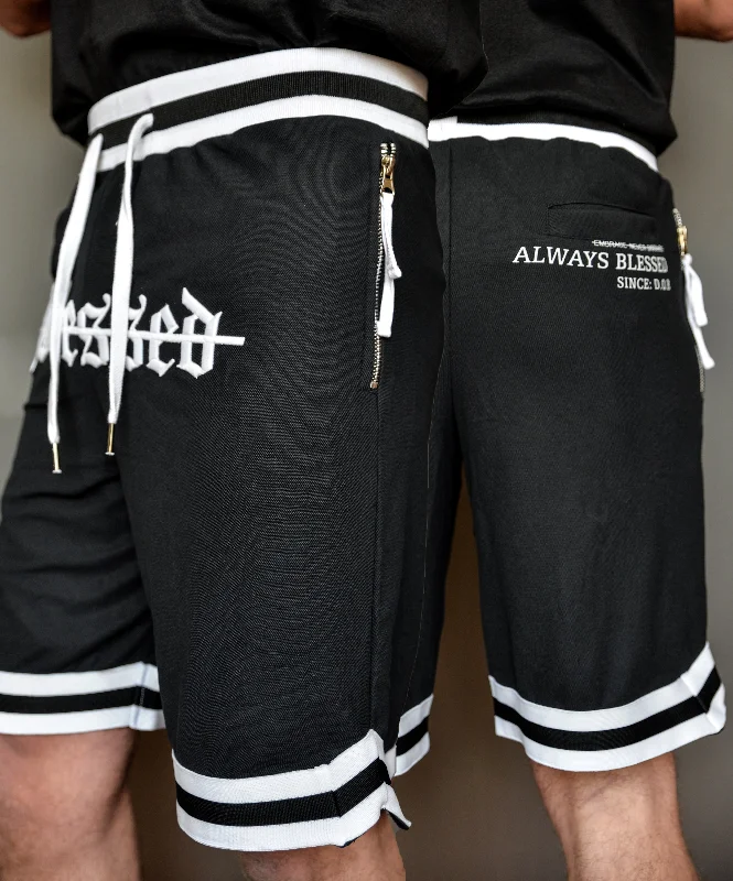 Elegant Series BLESSED BASKETBALL SHORTS BLACK