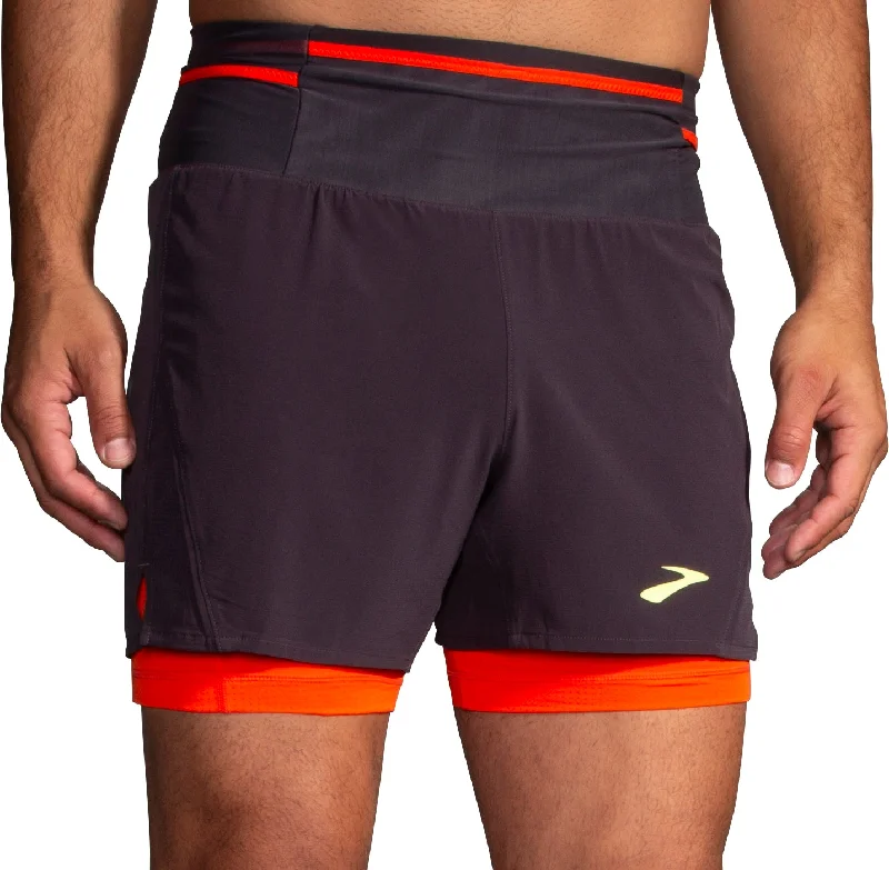 Luxury And Elegant Brooks High Point 2.0 2 In 1 Mens Running Shorts - Grey