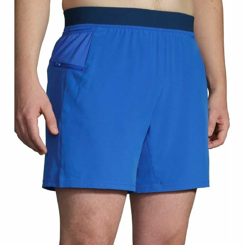 Cozy Fashion Brooks Sherpa 7 Inch Mens 2 In 1 Running Shorts - Blue