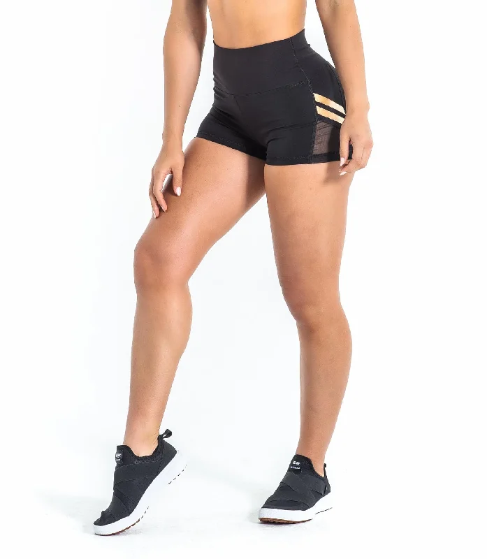 French Retro HIGH RISE BOX SHORT- BLACK/GOLD