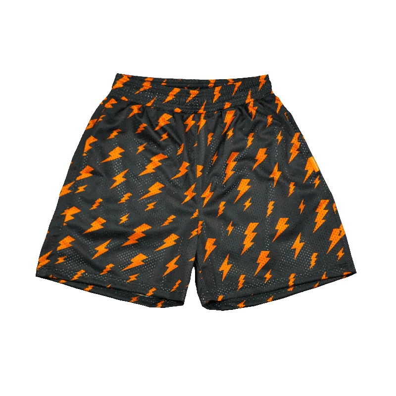 Summer Selection LIGHTNING MESH SHORTS BLACK/ORANGE