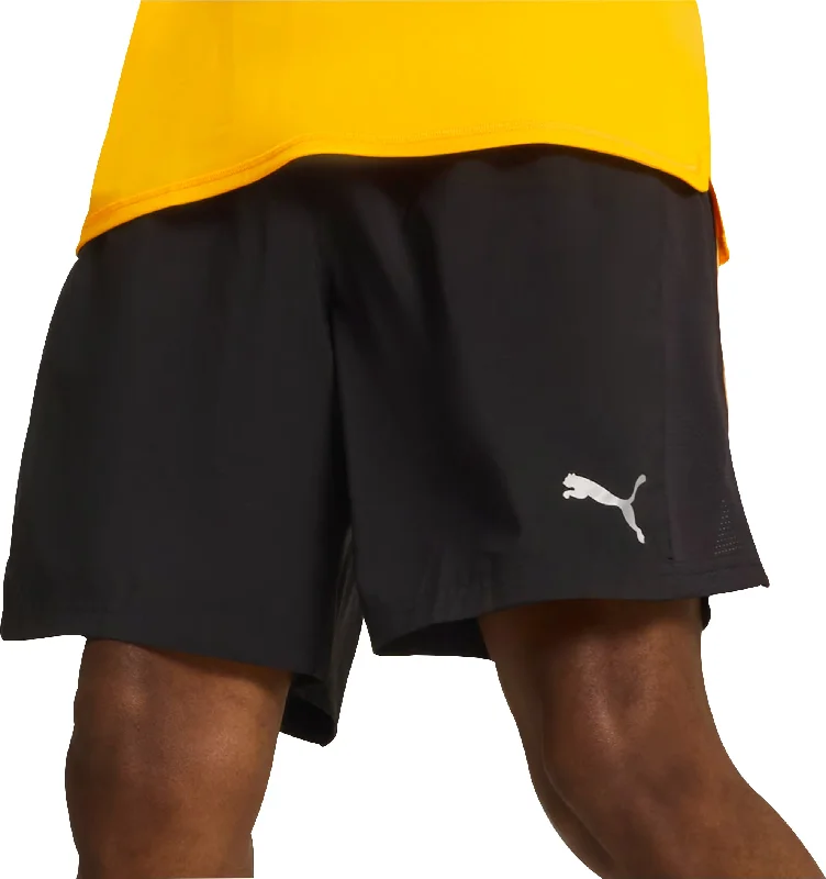 Embroidered Letters Puma Run Favourite Velocity 7 Inch Mens Running Shorts - Black
