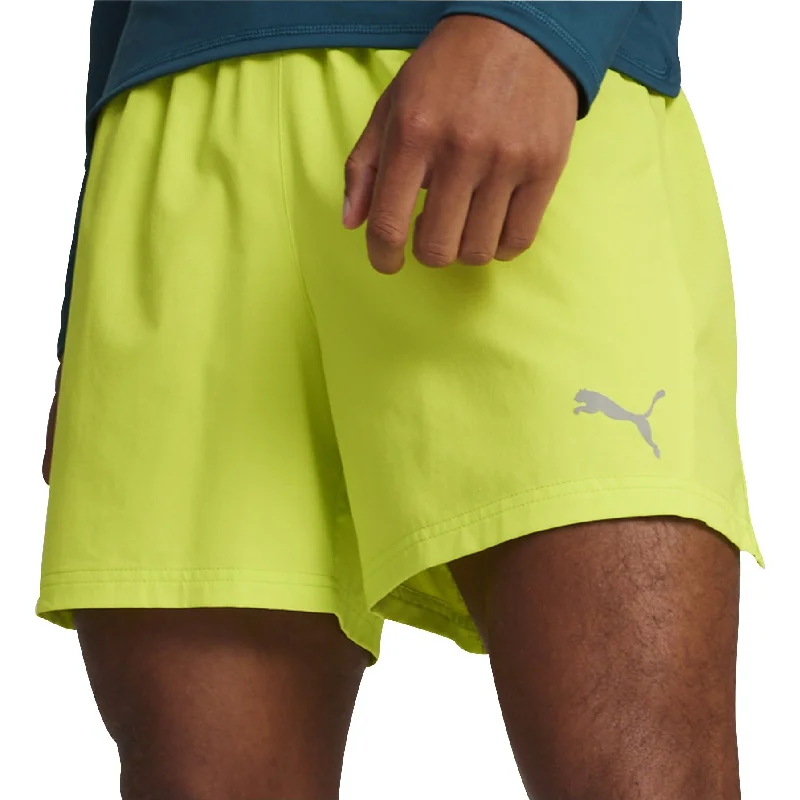 Cozy Fitting Puma Run Velocity Ultraweave 5 Inch Mens Running Shorts - Green