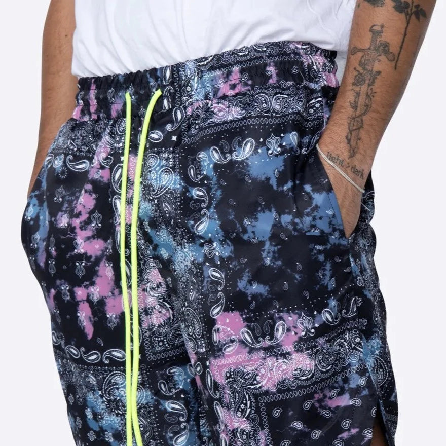 Fashion Expert TIE DYED BANDANA SHORTS BLACK