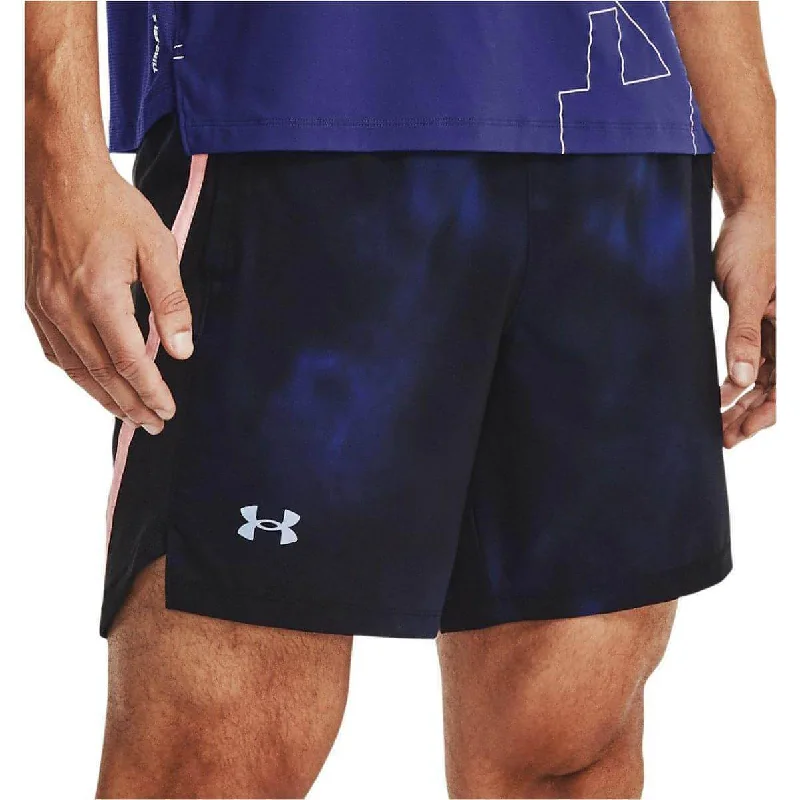 British Fashion Under Armour Launch 7 Inch Print Mens Running Shorts - Blue