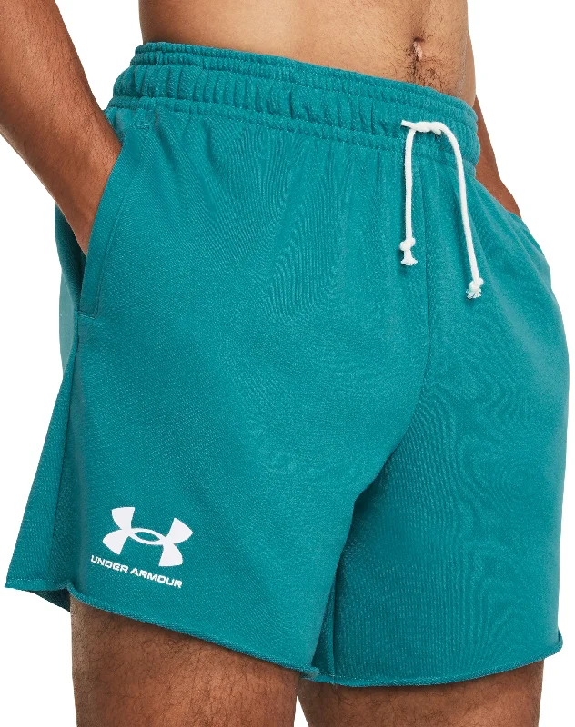 Warm Layers Under Armour Rival Terry 6 Inch Mens Training Shorts - Green
