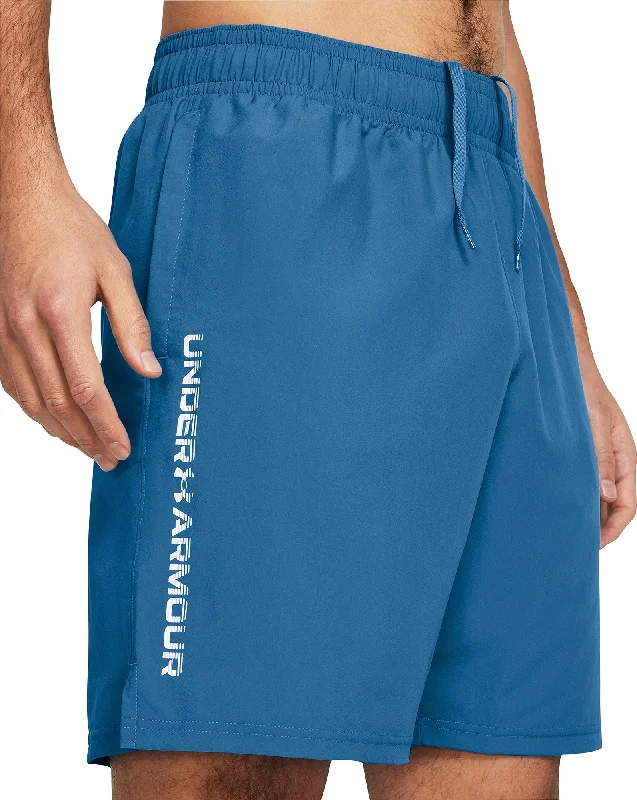 Trendy Comfort Wear Under Armour Tech Woven Wordmark Mens Training Shorts - Blue