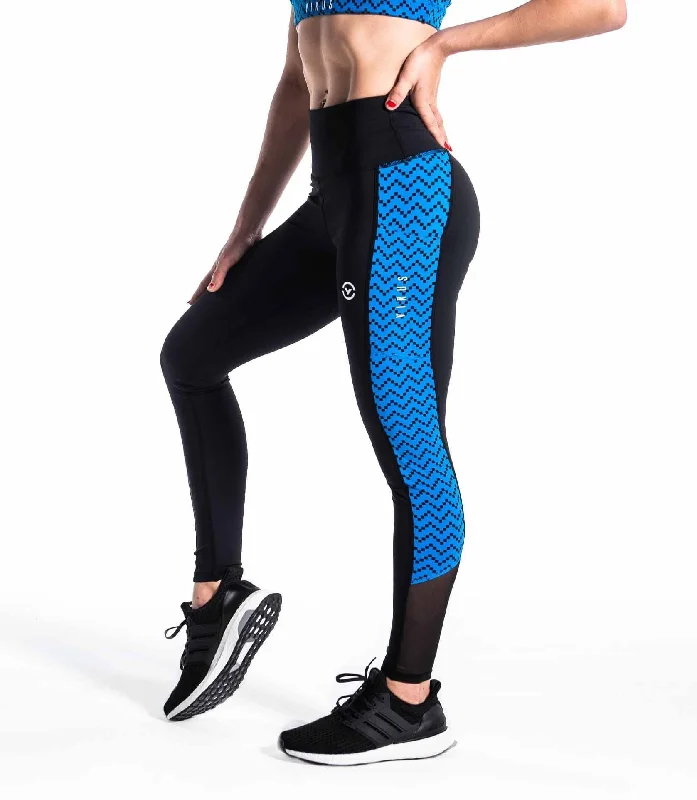 Minimal Style UTILITY HIGH RISE COMPRESSION PANTS - BLACK/LEGACY BLUE